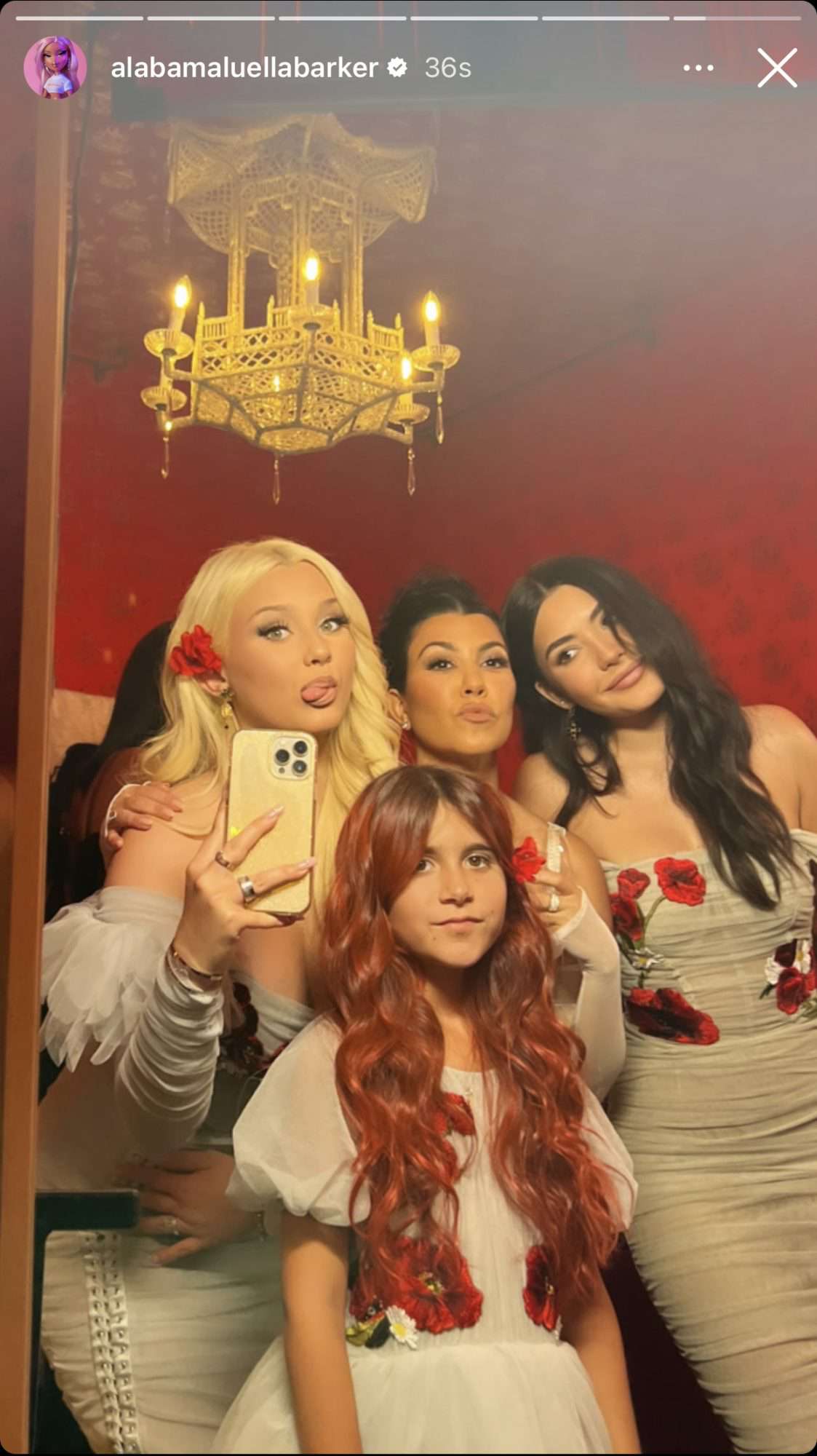 Kourtney Kardashian Stands Beside Daughter and Stepdaughter Bridesmaids at Wedding to Travis Barker. https://www.instagram.com/alabamaluellabarker/