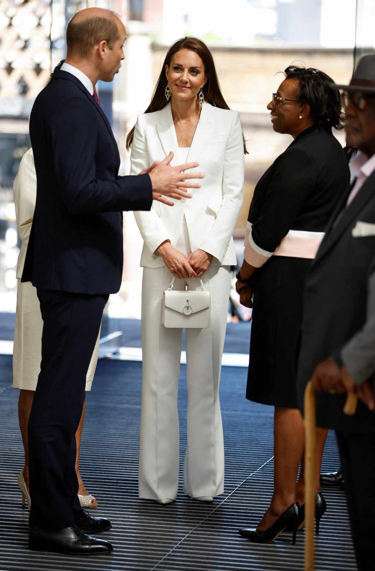 Prince William, Duke of Cambridge and Catherine, Duchess of Cambridge attend the unveiling of the National Windrush Monument at Waterloo Station