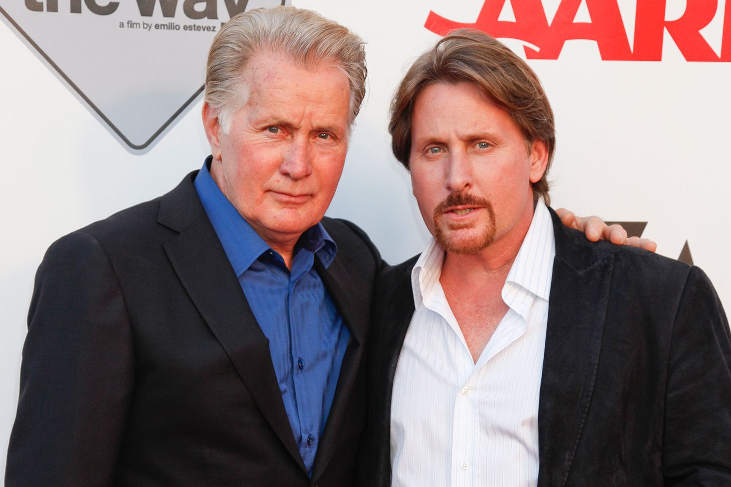 Actor Martin Sheen (L) and director Emilio Estevez attend AARP's Movies For Grown Ups Film Festival screening of "The Way" at Nokia Theatre L.A. Live on September 23, 2011 in Los Angeles, California.