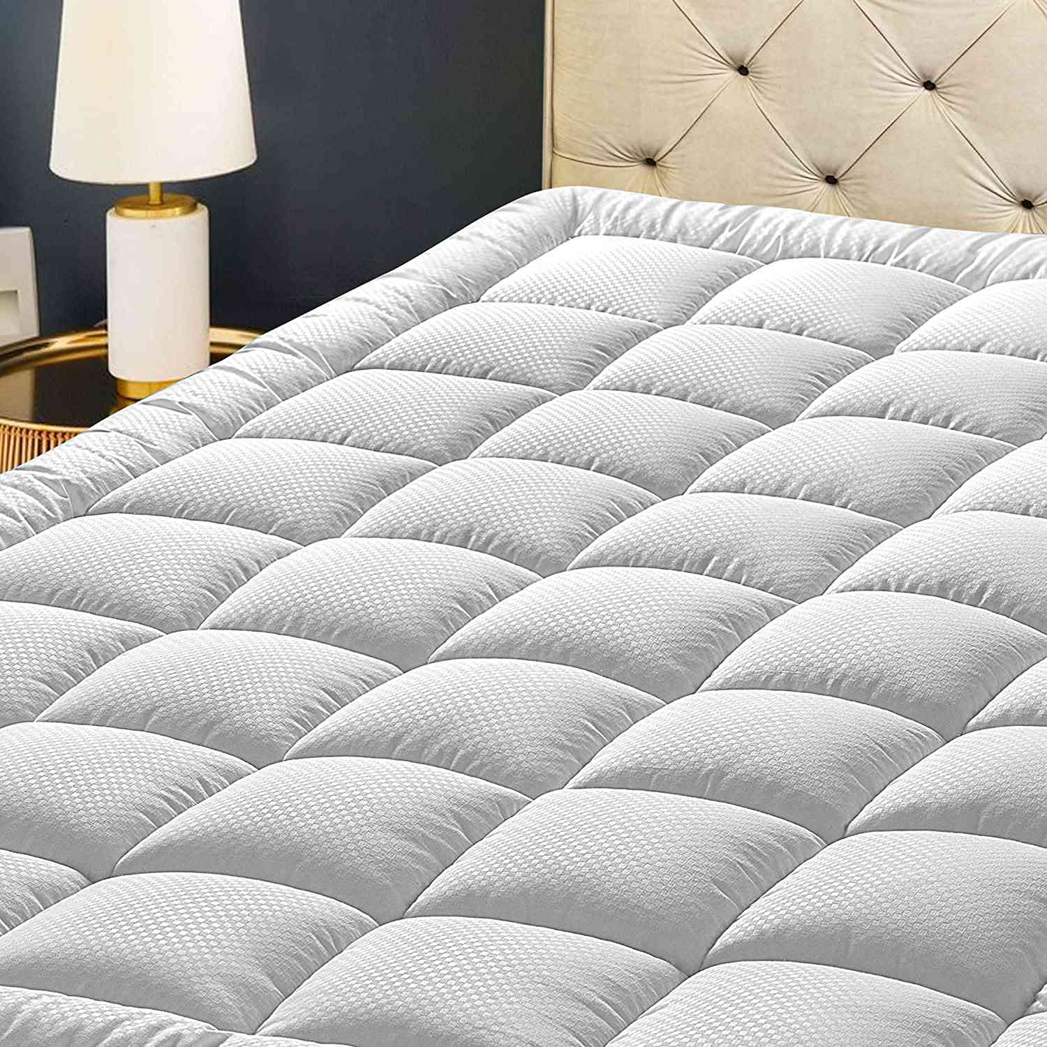 Thick Queen Size Mattress Pad Cover Pillow Top Topper Padded Luxury Bed Cooling 