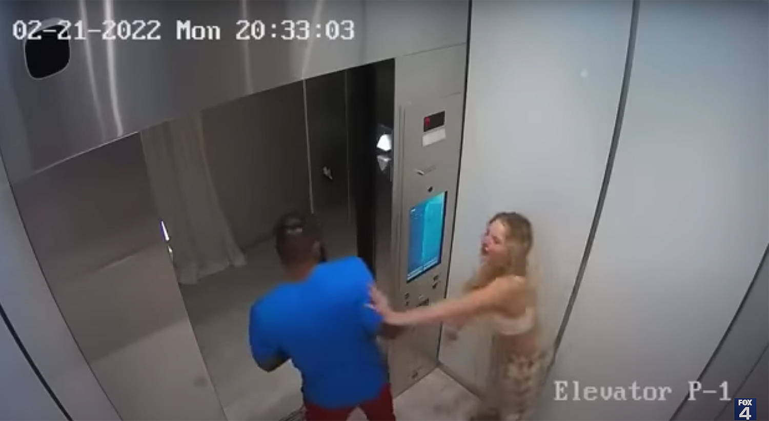 OnlyFans Courtney Clenney attacking her boyfriend in an elevator