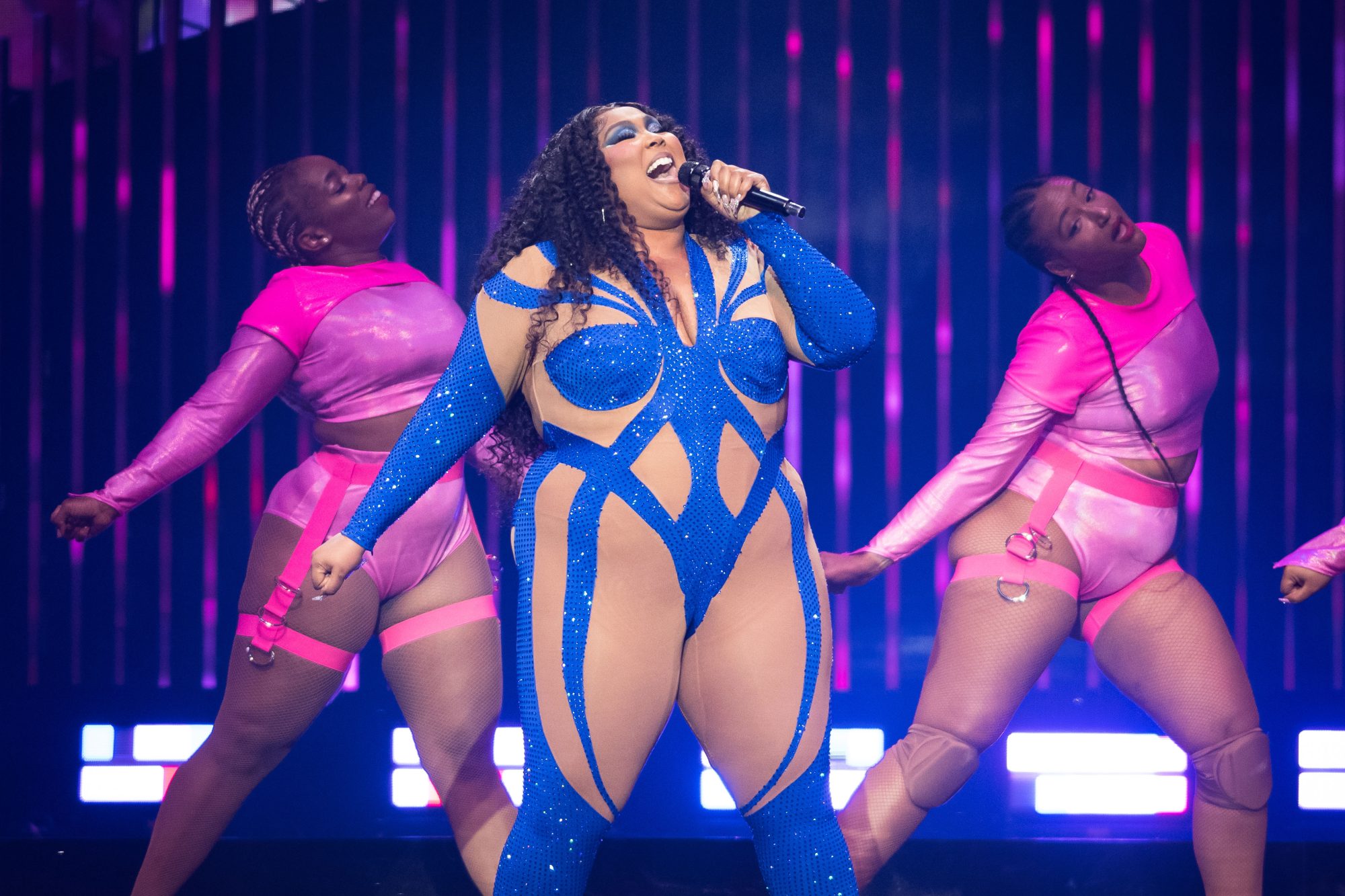 SUNRISE, FLORIDA - SEPTEMBER 23: Lizzo performs onstage during the opening night of The Special Tour at FLA Live Arena on September 23, 2022 in Sunrise, Florida. (Photo by Jason Koerner/Getty Images)