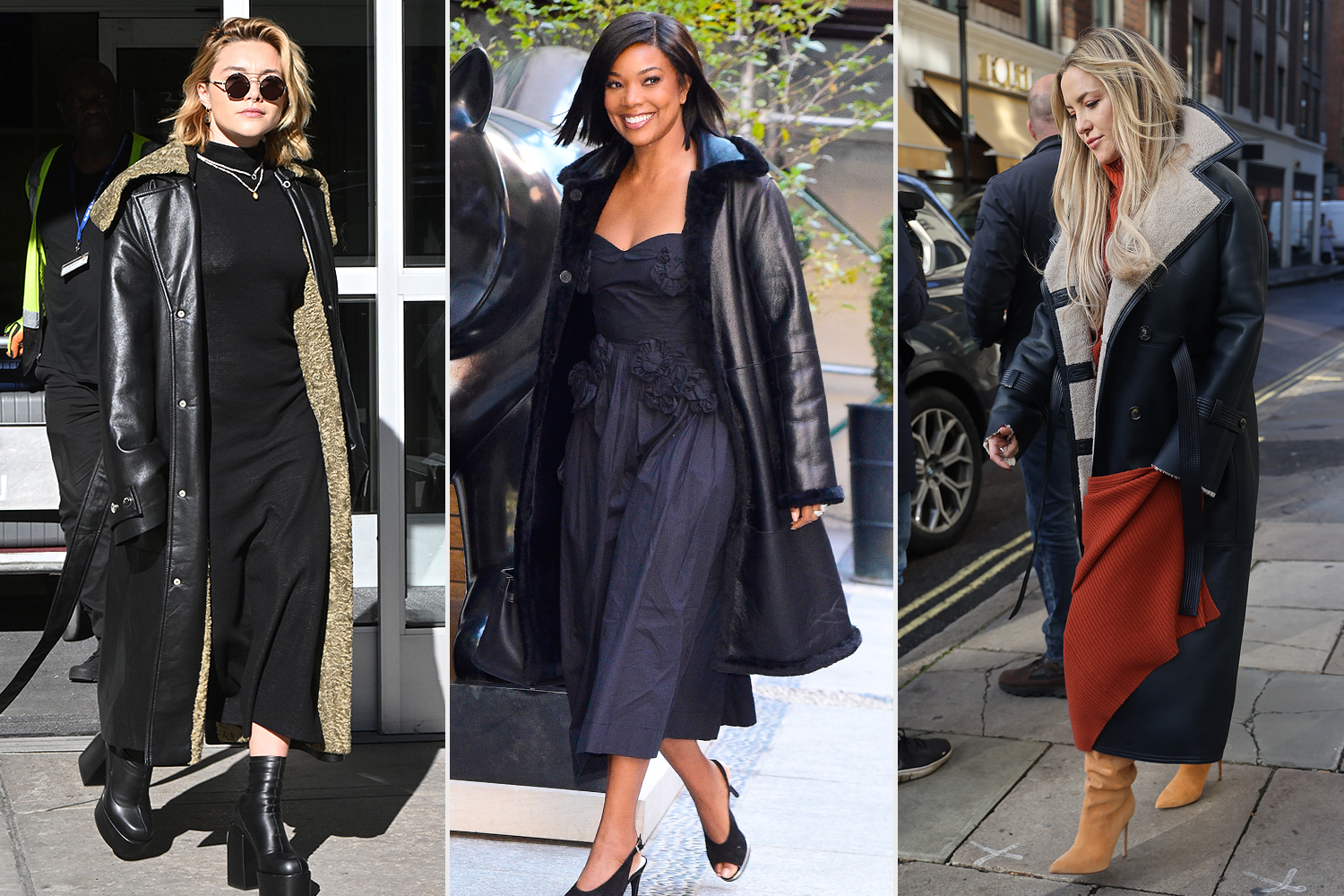 Kate Hudson, Gabrielle Union, Florence Pugh Shearling Trench Coat