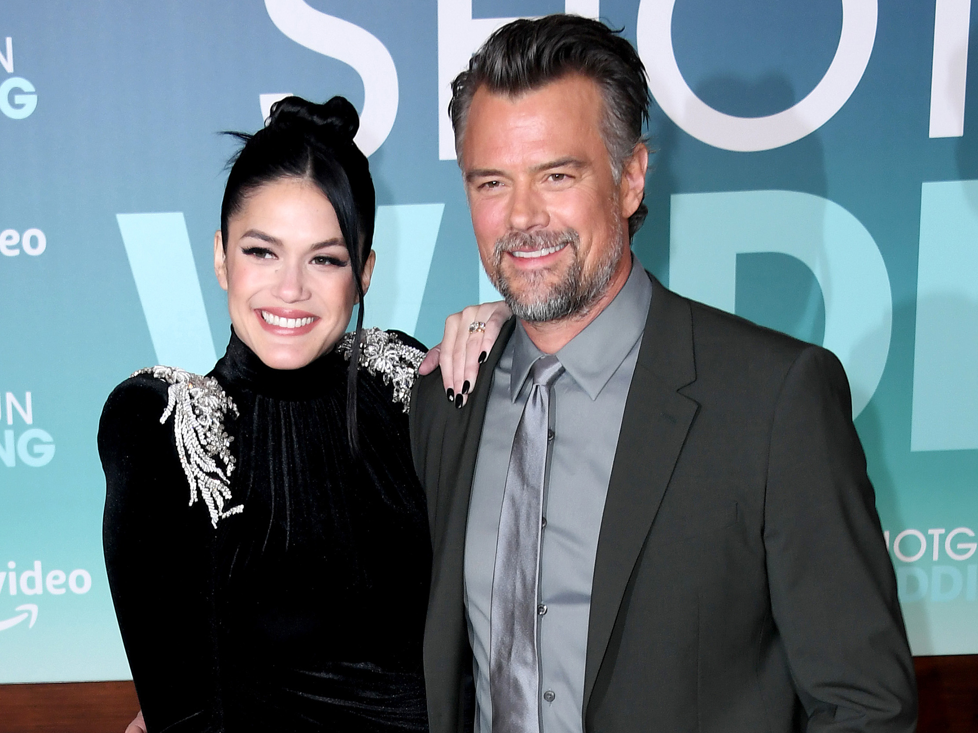 Audra Mari and Josh Duhamel attend the Los Angeles premiere of Prime Video's "Shotgun Wedding" held at TCL Chinese Theatre on January 18, 2023 in Hollywood, California