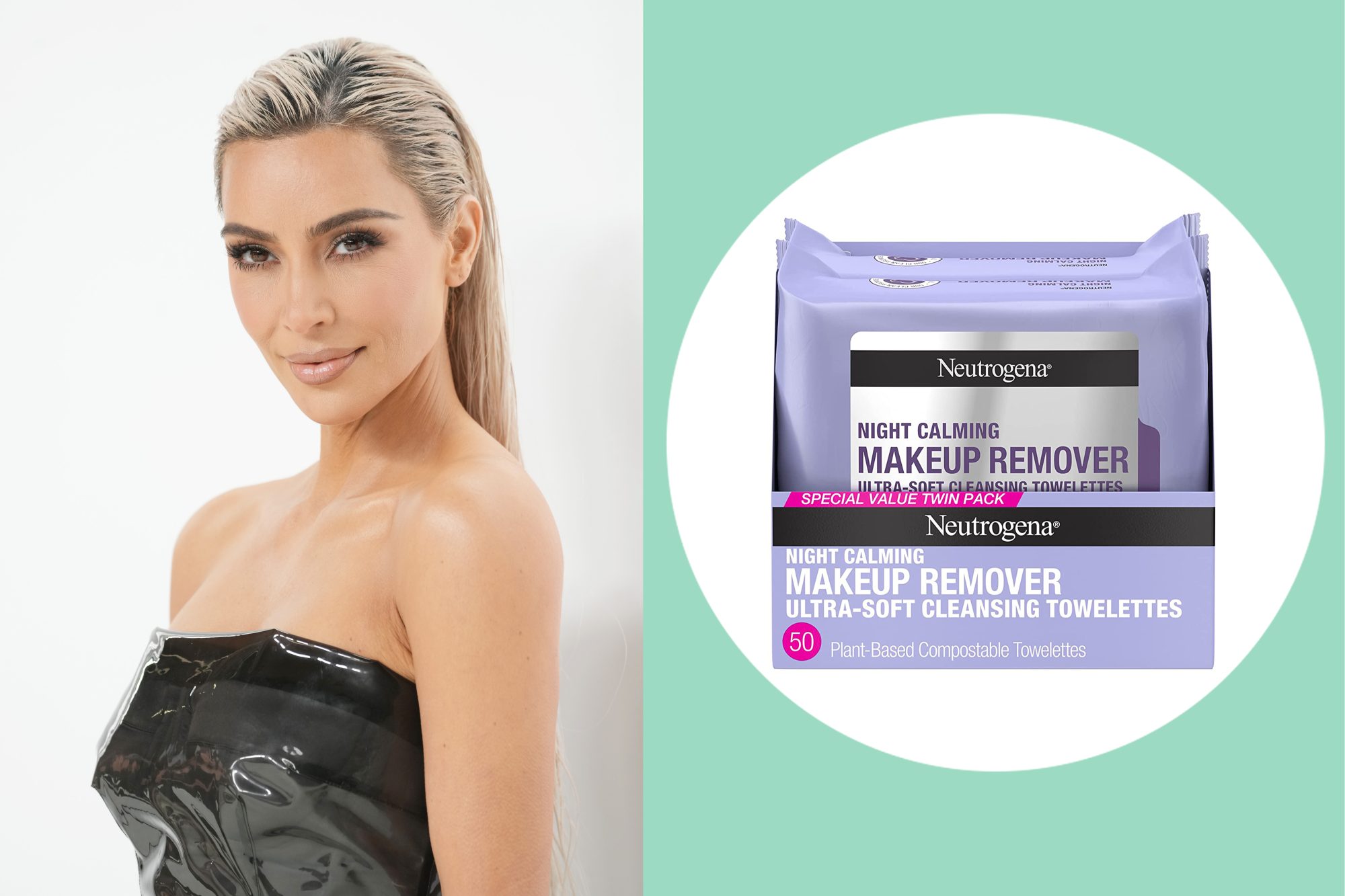 Kim Kardashian Neutrogena Night Calming Cleansing Makeup Remover Tout