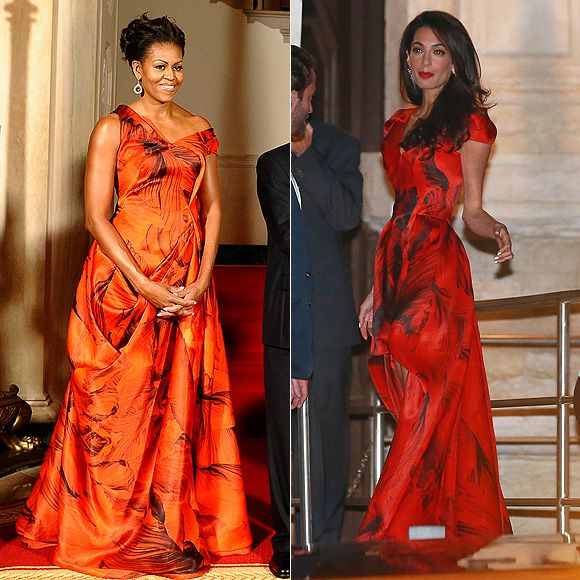 Dos mujeres un vestido, Michelle Obama, Amal Clooney