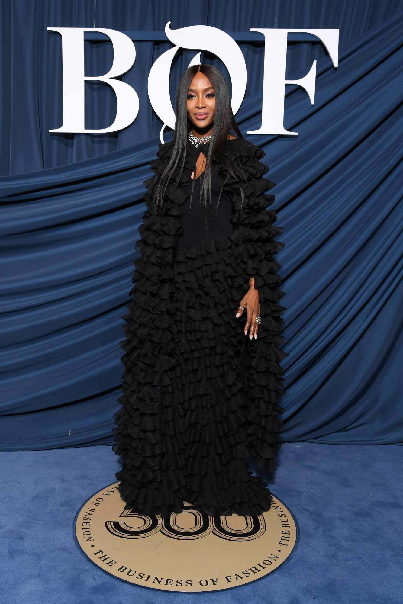 Naomi Campbell black dress