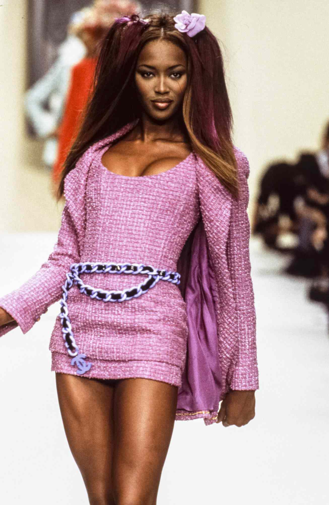 Naomi Campbell pink dress