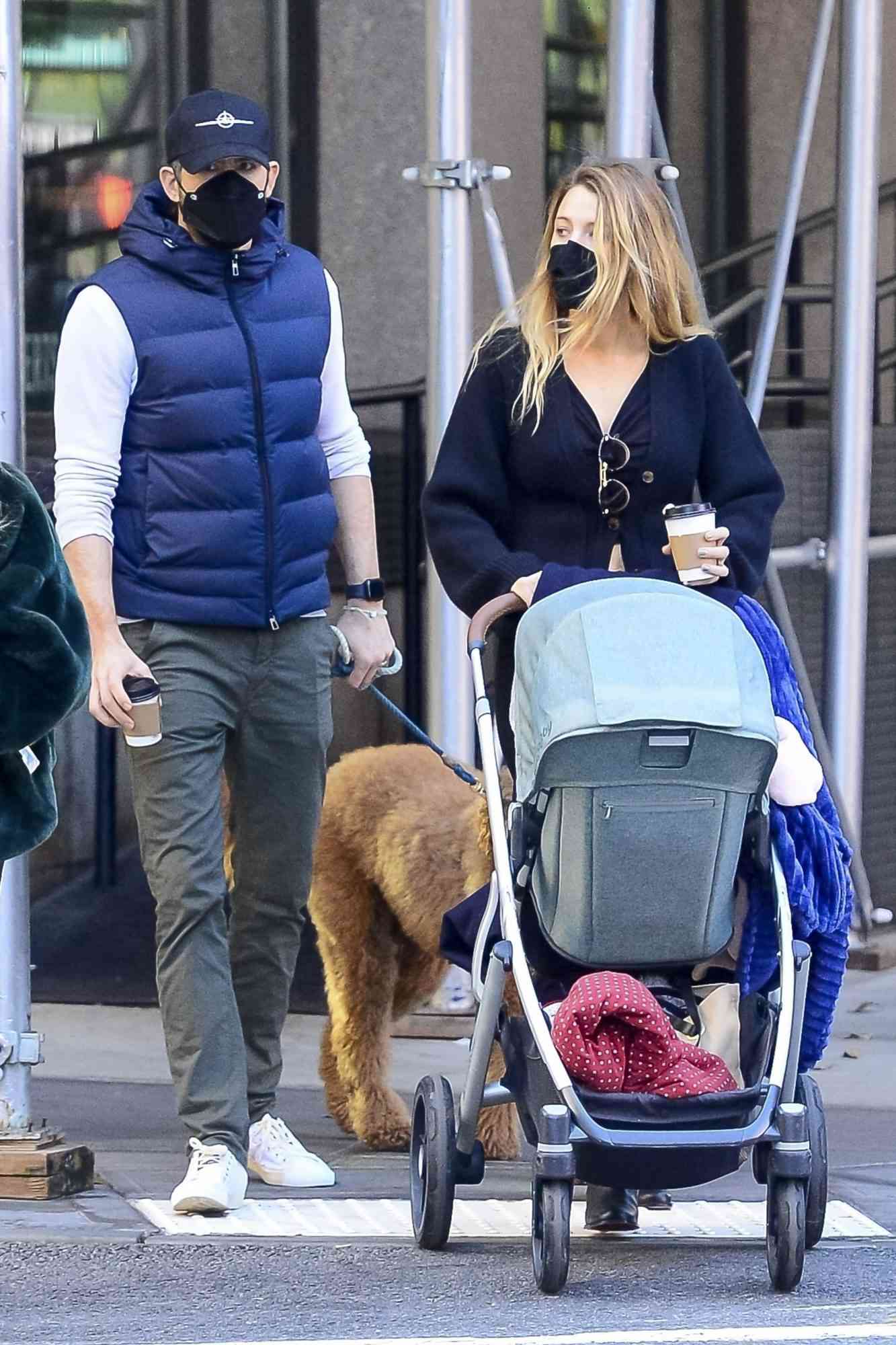 Ryan Reynolds and Blake Lively Enjoy a Coffee Run with their Dog in NYC