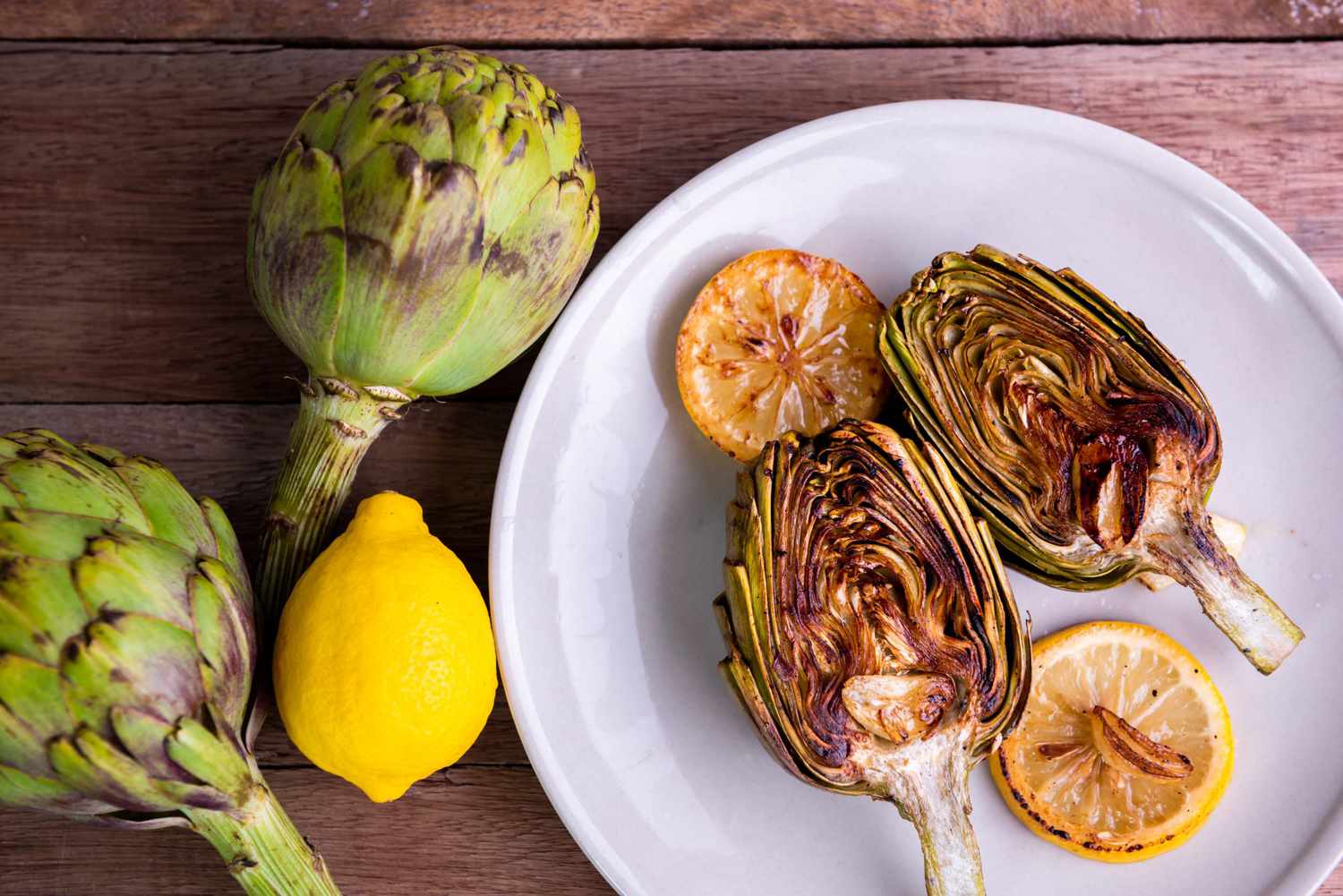 Grilled artichokes roasted