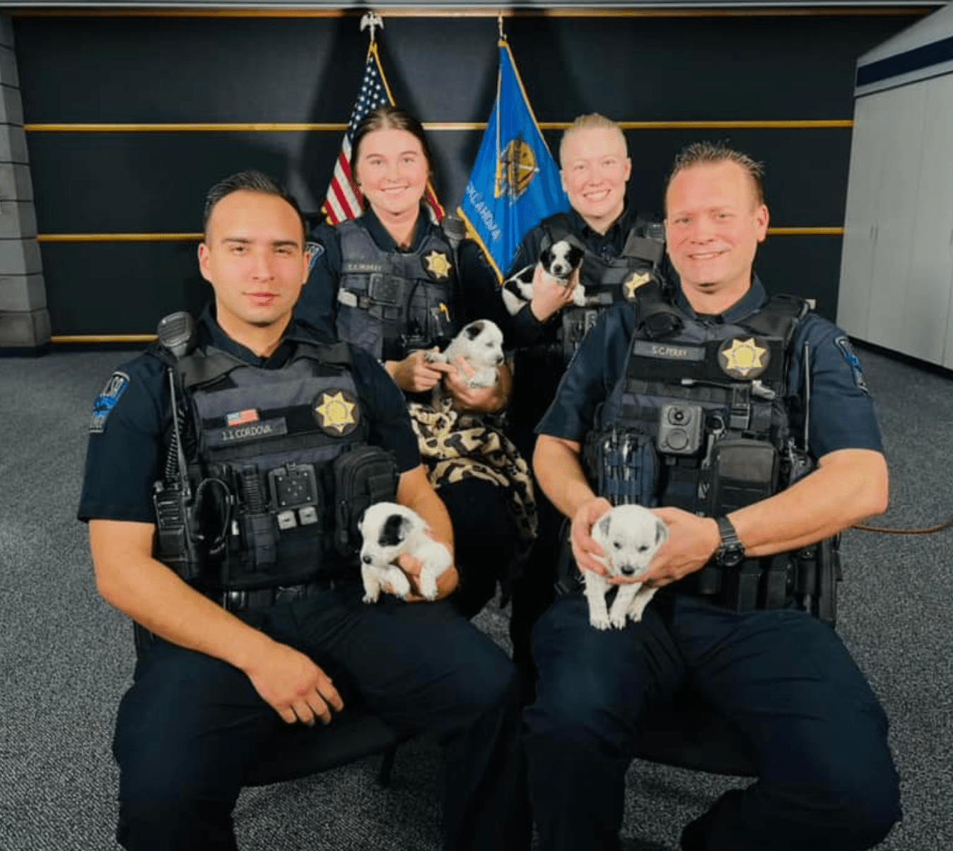 Perritos adoptados por policias