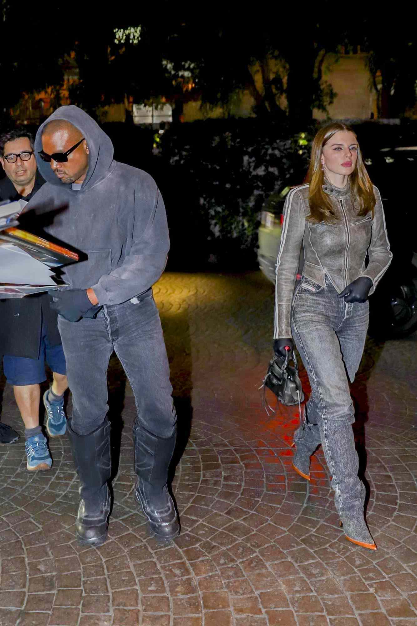 Kanye West & Julia Fox End the Night at a Hollywood Hotel after Dinner Date