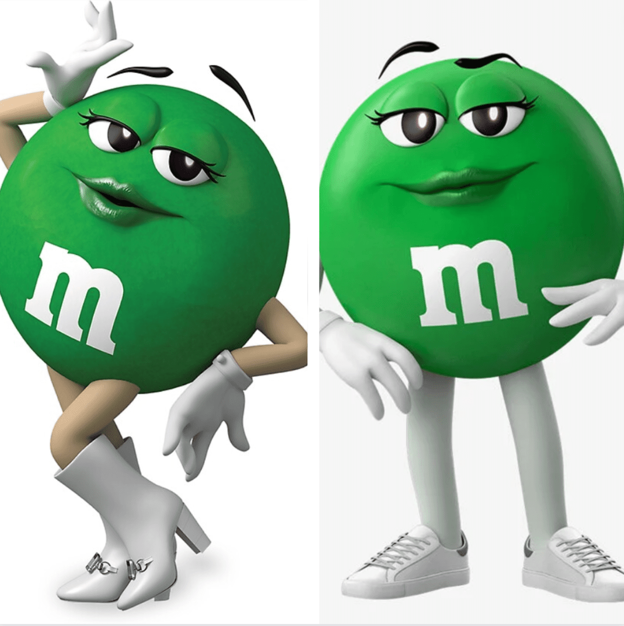 green female m&m