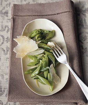 Sugar Snaps With Extra-Virgin Olive Oil and Shaved Parmigiano