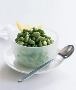 Shelled edamame in a bowl