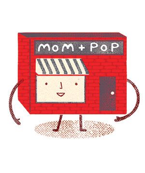 Illustration of Mom-Pop store character