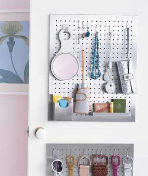Use Pegboards to Create a Mini Dressing Station