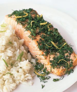Fresh-Herb Salmon With Jasmine Rice
