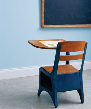 Desk and chalkboard