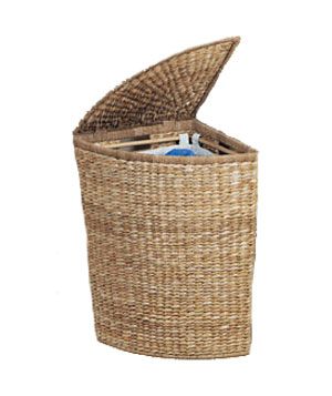 Seagrass Wicker Corner Laundry Basket