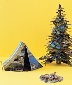 Paper construction of campgrounds by Matthew Sporzynski