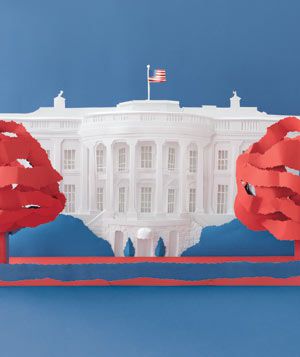 Paper construction of The White House by Matthew Sporzynski