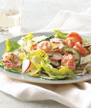 Creamy Shrimp Salad With Endive and Cucumber