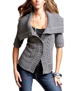 Funnel-Neck Button-Up Cardigan by Express