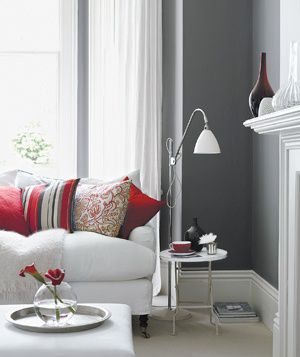 Gray and red room