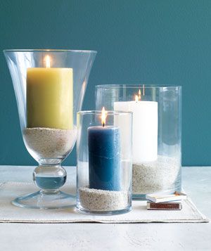 Candles in sand