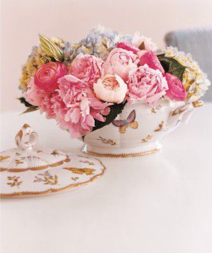 Soup tureen used as centerpiece