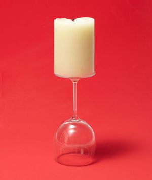 New use: wine glass as candle holder