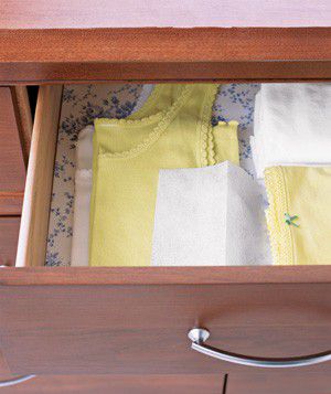 Dryer sheet used as drawer freshener