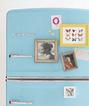 Refrigerator covered with picture frames