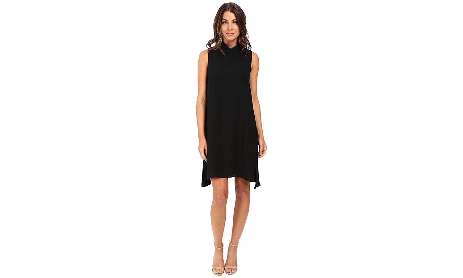 Adrianna Papell Roll-Neck Crepe Dress