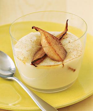 Vanilla Pudding With Sautéed Pears