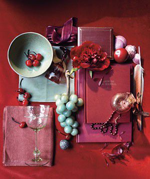 Berry, putty and burgundy inspiration accessories