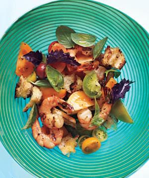Grilled Shrimp Panzanella With Basil