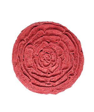 Maybelle Crocheted Rose pillow with feather-and-down fill
