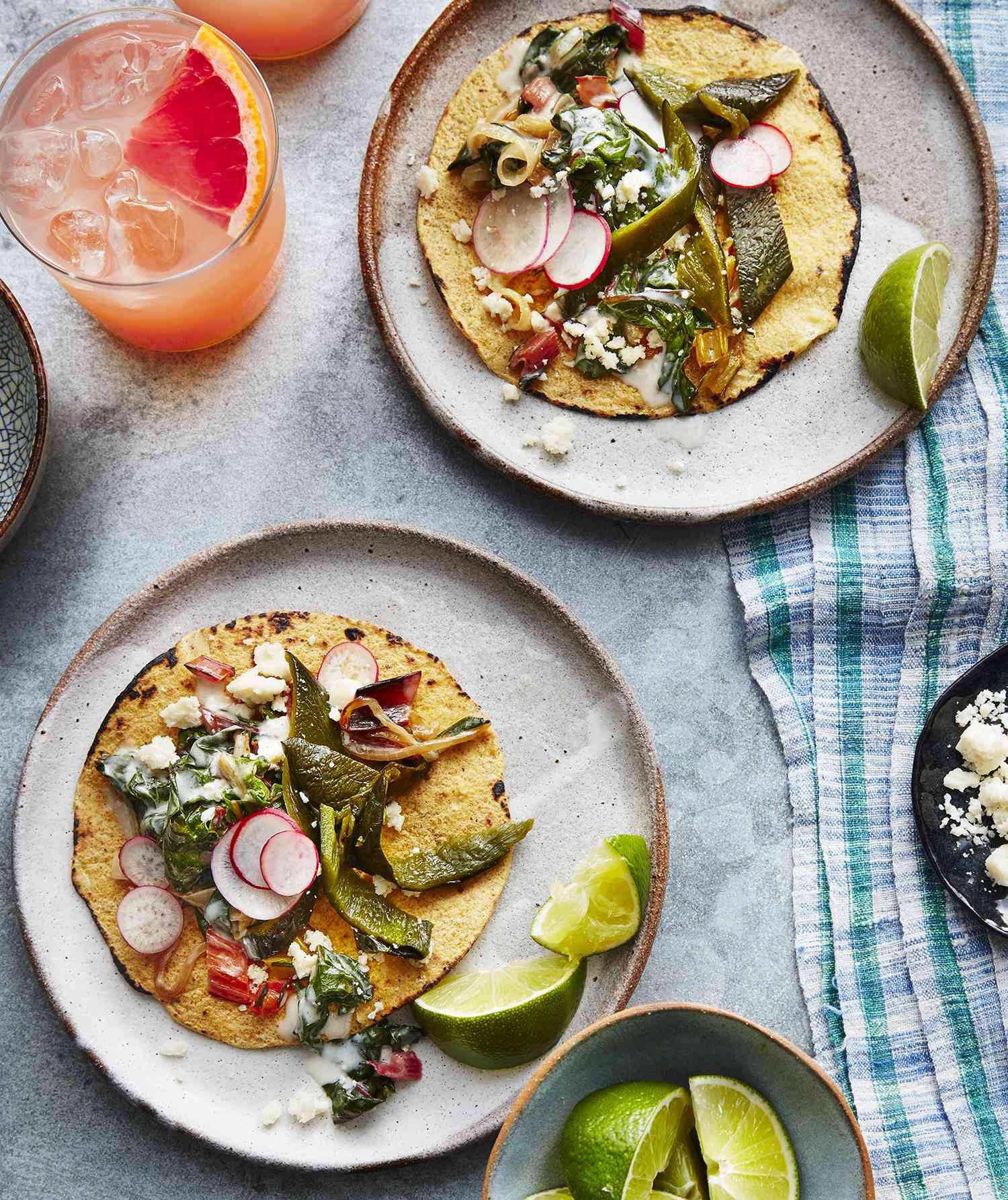 Creamy Rajas and Greens Tacos 