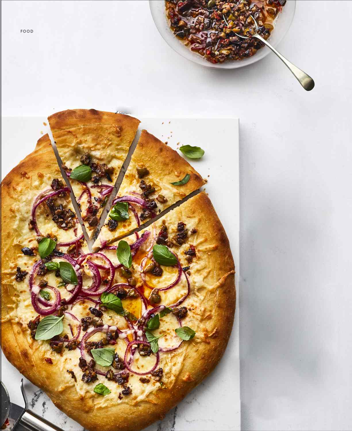 Tapenade and Red Onion Pizza