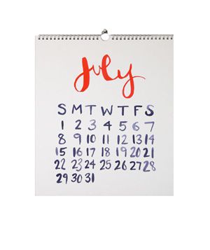 2012 Watercolor Calendar