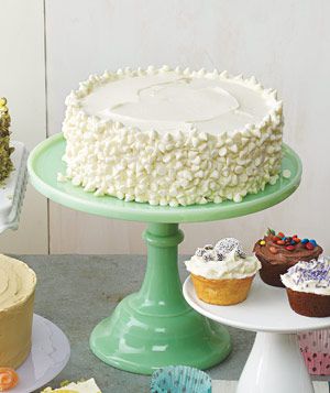 Yellow Cake With Vanilla Frosting and White Chocolate Chips