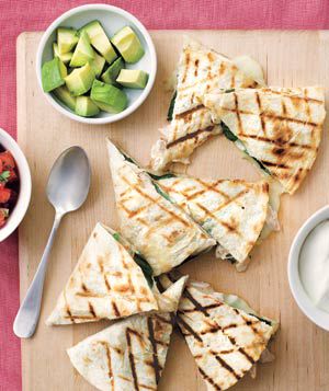 Grilled Chicken and Spinach Quesadillas 