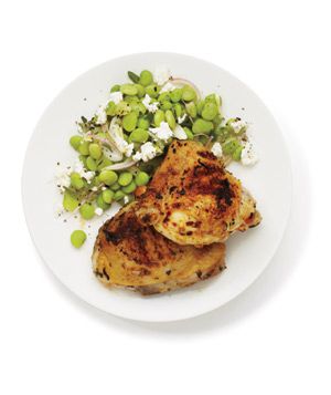 Lemon and Garlic Grilled Chicken With Lima Bean Salad