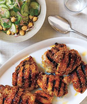 Spiced Chicken With Chickpea and Cucumber Salad