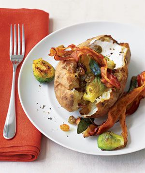 Baked Potatoes With Brussels Sprouts and Bacon