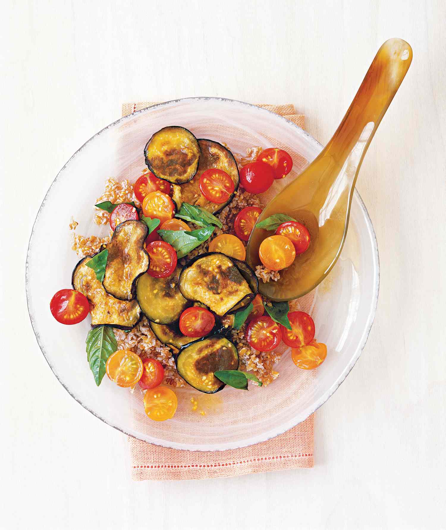 Bulgur Wheat Salad With Tomato and Eggplant