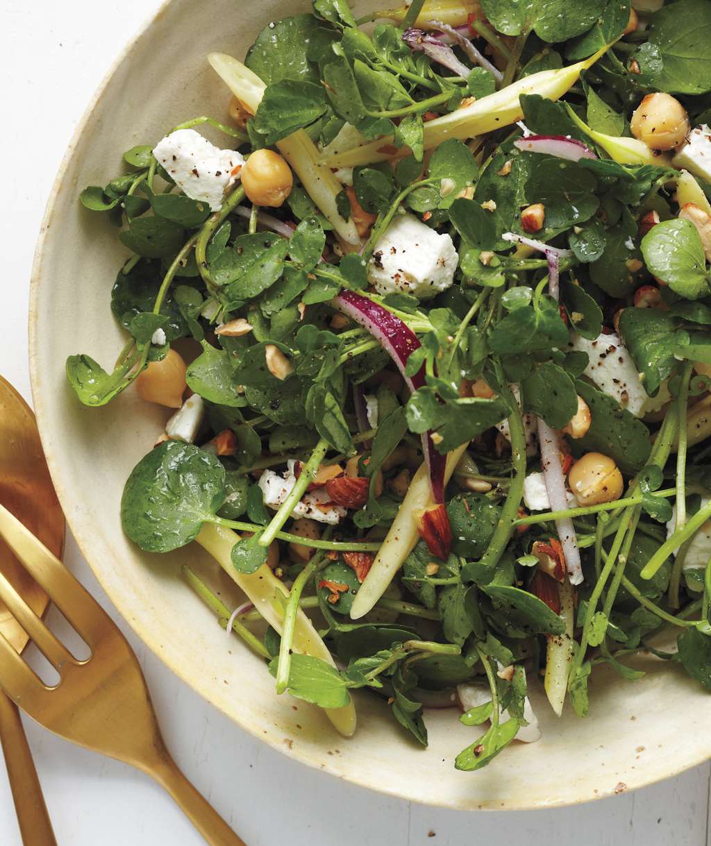 Watercress and Bean Salad With Almonds and Ricotta Salata 