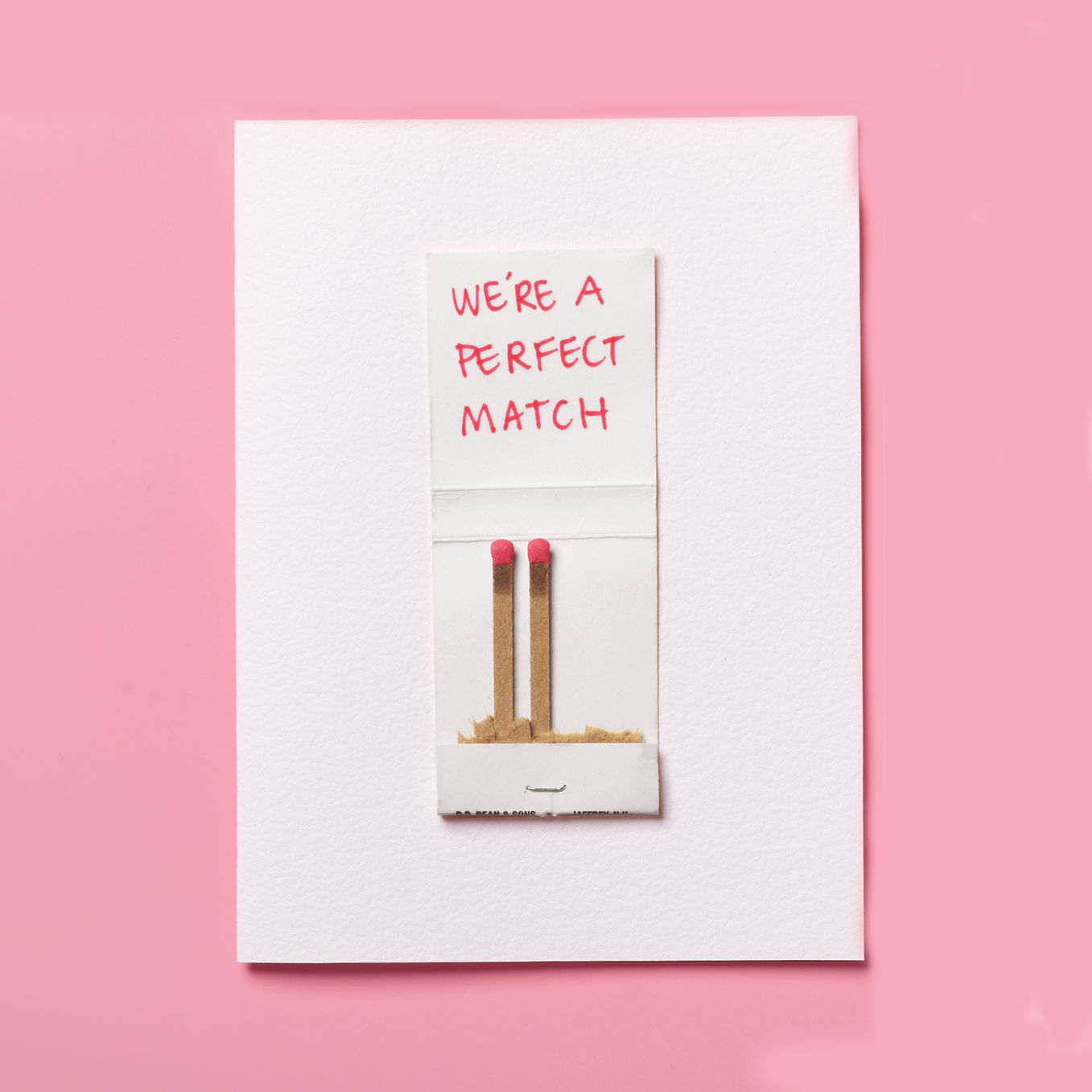 Valentine's Day Cards, matchbook with "we're a perfect match"